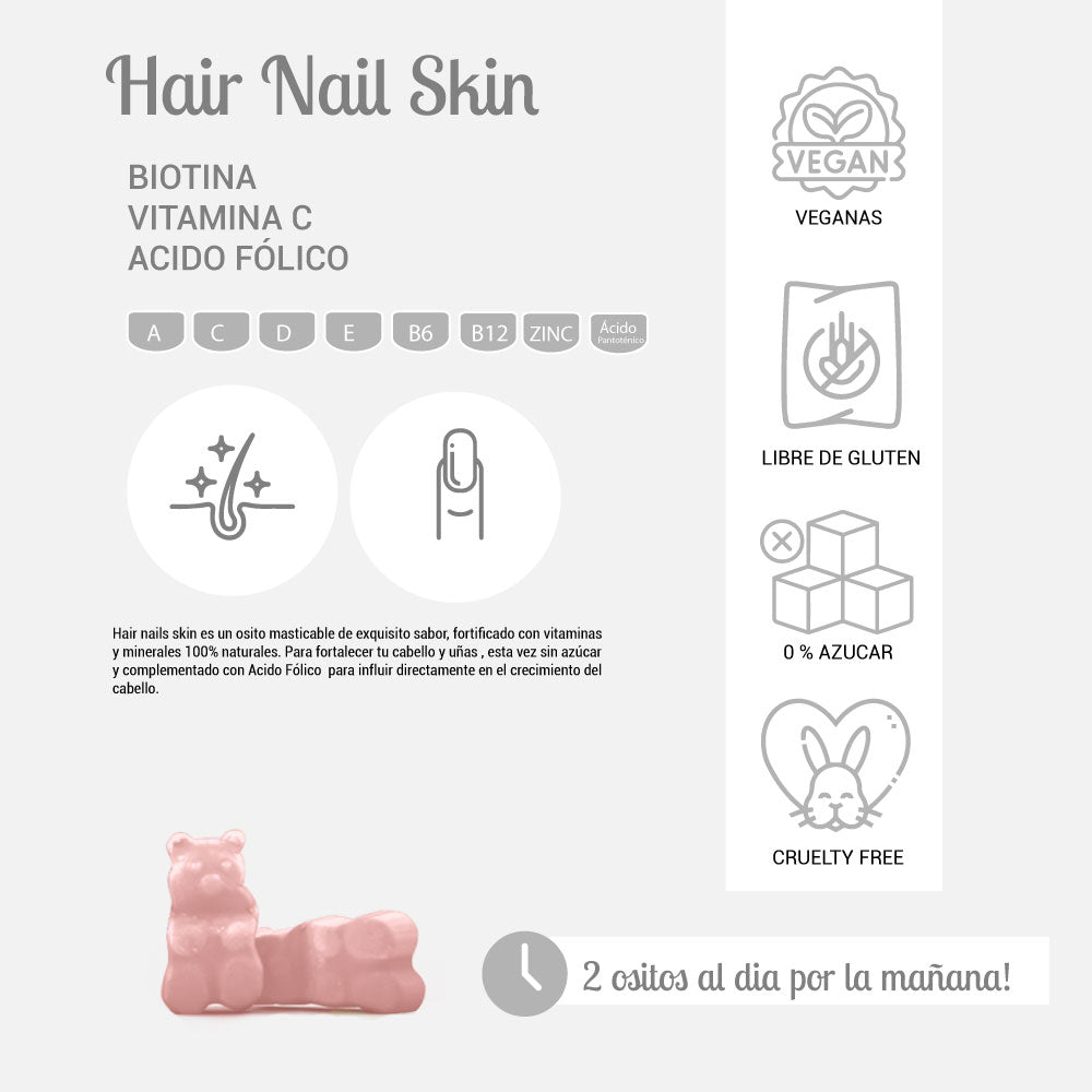 Hair, Nails & Skin Sin Azucar 2 meses + Producto a Elección