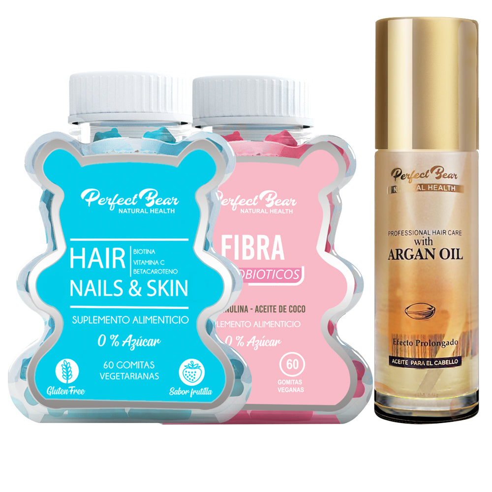 Pack HNS Biotina+ Fibra mas probióticos + Aceite de Argán